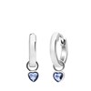 Zilveren oorringen met hanger hart zirkonia blauw (1068385)