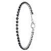 Zilverkleurige bijoux tennisarmband met zwarte stras (1068254)