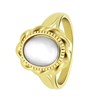 Stalen goldplated vintage ring met bloem wit (1068446)