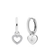 Zilveren oorringen met hanger hart met zirkonia (1068486)