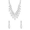 Silberfarbenes Bijoux-Set mit Halskette und Ohrringen (1068335)
