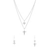 Silbernes Schmuck-Set Halskette und Ohrringe Kreuz (1068357)