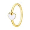 Stalen goldplated ring met hart emaille wit (1068498)