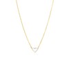 Stalen goldplated ketting met hart emaille wit (1068499)