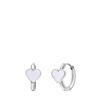 Ohrringe aus Edelstahl mit weißem Emaille-Herz (1068501)