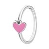 Stalen ring met hart emaille lichtroze (1068510)