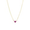Stalen goldplated ketting met hart emaille fuchsia (1068515)
