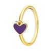 Goldplattierter Ring aus Edelstahl mit violettem Emaille-Herz (1068522)