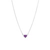 Stalen ketting met hart emaille violet (1068527)
