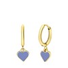 Stalen goldplated oorringen met hart emaille lichtblauw (1068528)