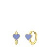 Goldplattierte Ohrringe aus Edelstahl mit hellblauem Emaille-Herz (1068529)