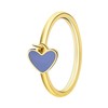 Goldplattierter Ring aus Edelstahl mit hellblauem Emaille-Herz (1068530)