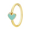 Stalen goldplated ring met hart emaille mint (1068538)