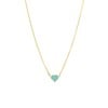 Stalen goldplated ketting met hart emaille mint (1068539)