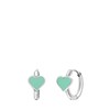 Ohrringe aus Edelstahl mit mintgrünem Emaille-Herz (1068541)