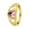 Stalen goldplated vintage ring met roze hart (1068444)