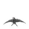 Zilverkleurige bijoux broche vogel (1068576)