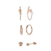 Zilveren set roseplated oorbellen (1043425)