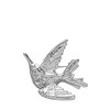 Zilverkleurige bijoux broche vogel (1068885)