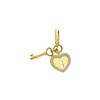 Zilveren goldplated bedel hart en sleutel (1069124)