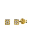 Vergoldete Silber-Ohrringe für Jungen, viereckig, 6 mm (1068906)