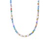Halskette, Edelstahl, vergoldet, Perlen mit Glasperlen (1069336)