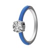 Ring aus Edelstahl, mit blauer Emaille und Zirkonia (1069498)