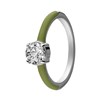 Ring aus Edelstahl, mit grüner Emaille und Zirkonia (1069520)
