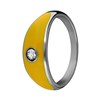 Ring aus Edelstahl mit gelber Emaille und Zirkonia (1069522)