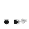 Silber-Ohrringe für Jungen mit schwarzem Zirkoniastein, 4 mm (1068907)