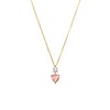 Stalen goldplated ketting vintage hart light peach/wit (1069379)