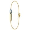 Stalen goldplated armband met lichtblauw emaille (1069511)