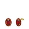 Ohrringe aus Edelstahl, vergoldet, Vintage-Blume, Rot (1069346)