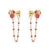 Ohrringe aus 925er Silber, vergoldet, Minnie Mouse, Rot (1069555)