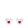 Ohrringe aus Edelstahl, Mickey Mouse, mit rotem Herz (1069607)