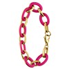 Stalen goldplated armband met fuchsia emaille (1069492)