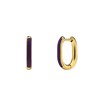 Stalen goldplated oorbellen met paarse emaille (1069504)