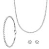 Zilverkleurige bijoux sieradenset tennis (1070337)