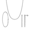 Zilveren set ketting, armabnd een oorknoppen zirkonia (1070191)