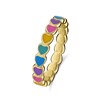 Zilveren goldplated ring gekleurde emaille hartjes (1070701)