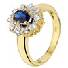 Gelbgoldener Ring mit Diamant und Saphir (1004114)