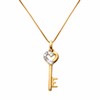 Geelgouden ketting met hanger sleutel diamant (1009040)
