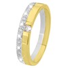 14 karaat bicolor gouden ring 19 diamanten 0,15ct (1013659)