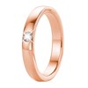 Gerecycleerd stalen rose plated ring met zirkonia (1016666)