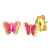 14K gouden kinderoorbellen vlinder emaille (1021670)