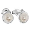 Zilveren oorbellen met zoetwaterparel en zirkonia (1030684)