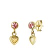 14K geelgouden oorbellen met hart en roze zirkonia (1031883)