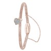 Gerecycled stalen armband mesh roseplated hart met kristal (1034118)