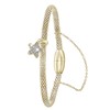 Gerecycled stalen armband mesh goldplated ster met kristal (1034125)