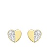 9 Karaat oorknoppen hart met kristal (1034249)